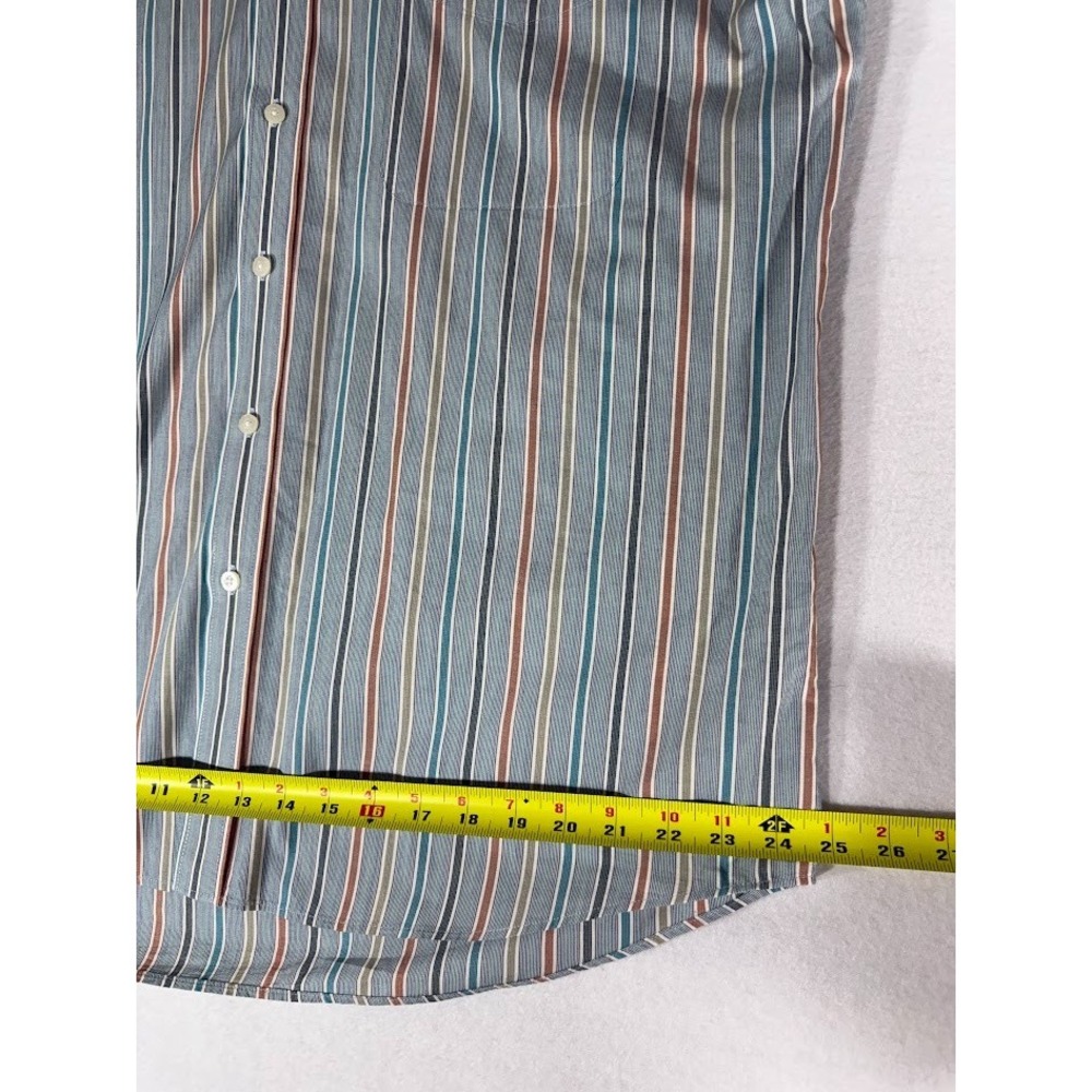 Allen Flusser Shirt Men Large Multicolor Striped 100% Cotton Button Down Pocket - Picture 9 of 13